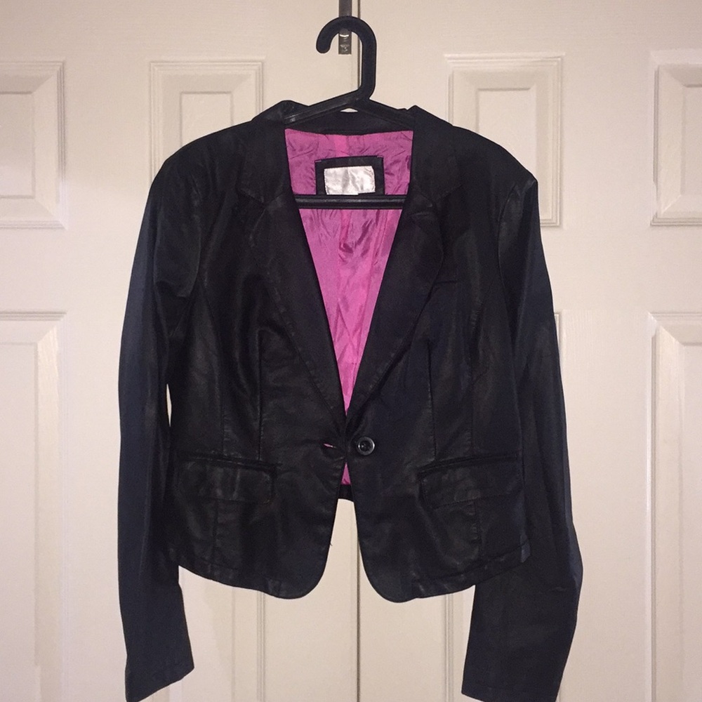 Vegan Leather Blazer